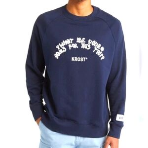 KROST Trip Goals Graphic Sweatshirt Blue Men Medium New Authentic